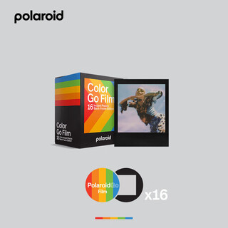 Polaroid polaroid photo paper go color photo paper mini retro film one-shot photo paper suitable for go models black frame color dual packaging 16 sheets 6211
