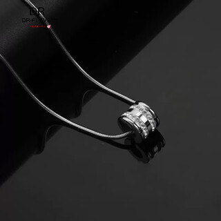 Platinum transfer bead men's necklace silver trendy niche simple light luxury trendy brand silver with 60cm+ snake bone chain