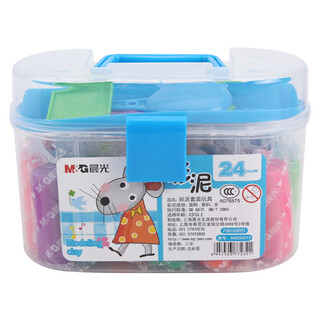 Morning light (M/G) 24 color mud children plasticine student handmade mud handmade DIY toy shell color random AKE04013 1 box (send 1 piece of rubber)