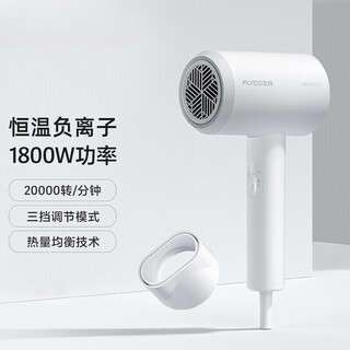 Flyco portable hair dryer negative ion household high power deep hair hair dryer quick drying foldable birthday gift for girlfriend fh6290 white constant temperature negative ion
