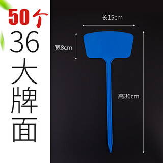 Benxinnong large-faced gardening ground-inserting cards can write plant labels, ground-inserting cards, succulent labels, identification cards, plastic inserting cards, 50 pieces (large-faced), medium size 36cm, blue