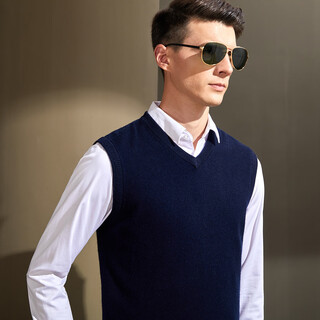 Antonio 100% sheep wool business gentleman casual v-neck vest autumn and winter men's vest pure wool sweater