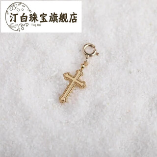 Tingbai old phoenix gold store style pendant baby pearl clavicle chain accessories drop 14k gold injection retro color preservation cute cross