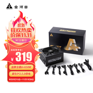 金河田Nexus Gold 850W金牌A+750W电脑电源台式机全模组 额定750W 1050W稳压静音机箱电源650W 金牌A+650W全模组