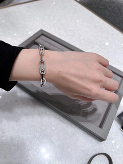 Xuecong bracelet amulet women's bracelet double chain three diamonds platinum inlaid diamond bracelet gift new buckle double-sided platinum