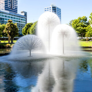 Xiao xiaobu outdoor landscape area fish pond courtyard stainless steel dandelion crystal ball fountain luminous shape customized lamps other sizes customized