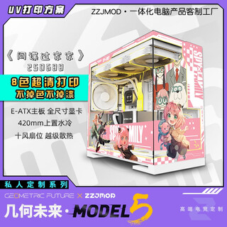 几何未来Model5 M5游戏电脑台式主机箱360水冷/E-ATX主板/TypeC/白色 黑色 二次元主题机箱私人定制 UV打印 M5·250688-间谍过家家【白机箱定制】