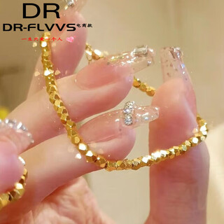 Fat donglai's same style 18k gold bouncy bead bracelet 18k gold women's 3d hard gold broken gold bracelet broken gold bracelet (elastic style)