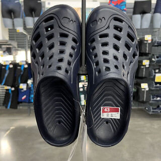 Decathlon slippers, clogs, men's and women's pool slippers, sandals, diving shoes, supportive, non-slip, lightweight, navy blue 43