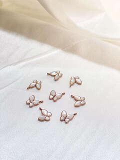 Luruo 18k gold mother-of-pearl butterfly pendant color gold rose gold necklace bracelet pendant au750 gift for girls 18k rose gold pendant + 18k gold chain