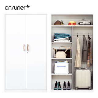 Ansuner balcony storage cabinet gray and white large capacity steel metal sun protection and rust-proof storage clothes and shoes cabinet sundry bookcase pure white * t type * height 200 width 100 depth 50
