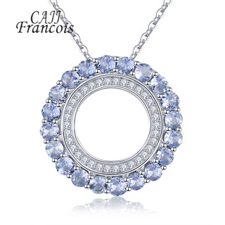 Cajj francois 1.20 carat tanzanite necklace for women, natural colored gems, jewelry gemstones, 925 silver inlaid jewelry, tanzanite necklace
