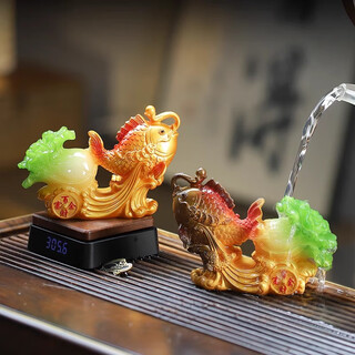 Xixi taitai changes color when exposed to water, tea pet, bai fu yu tea art ornaments, home office decorations, tea table, tea table spare parts, bai fu yu - color changing model - jade color