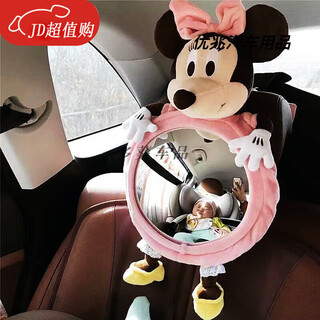 After the trip, korea ins car child safety seat reflector baby observation mirror basket reversely installed rearview mirror ready stock丨pink minnie observation mirror please tear it off before use