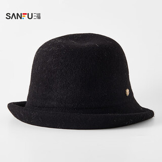 Sanfu soft texture bucket hat retro elegant fashion clothing accessories accessories hat 848751 black one size