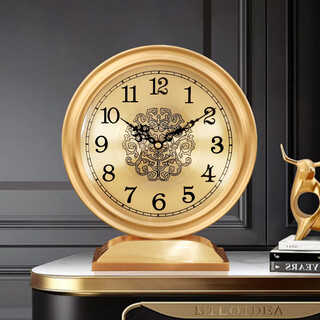 Cairns brass high-end living room table clock home tabletop table clock ornaments light luxury high-end sitting clock desk clock 0810b national standard brass + metal plate