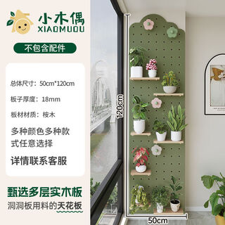 Xmsj reinforced balcony hole board storage rack accessories tabletop solid wood punch-free entry entrance style wall green plants en50c*120c--price does not include accessories