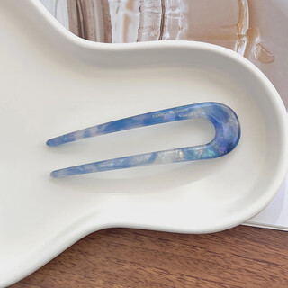 Sarah deer korean france gold label blogger's same style small u-shaped hairpin french princess head ball head flower bud hair plug 2, blue mermaid