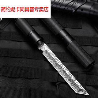 Simple jianyuenika nepalese military blade self-defense huangfu aluminum alloy handle multi-functional high hardness martensitic knife camping outdoor survival black pattern square head