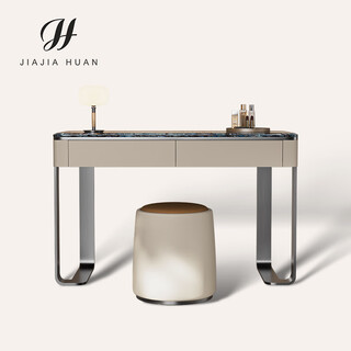 Jiajiahuan italian minimalist flip-top dressing table with mirror for master bedroom modern simple light luxury marble high-end dressing table 1m dressing table + makeup stool/sapphire/grey titanium
