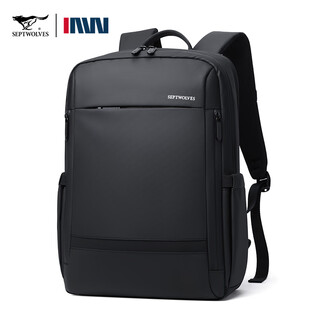 Septwolves backpack men's large capacity business travel computer junior high school high school college student school bag light casual men's backpack black 2025 new backpack