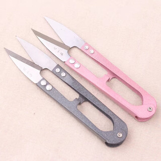Zhang xiaoquan small scissors to trim threads for clothing small cross stitch u-shaped spring stainless steel household yarn scissors 1 pink