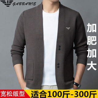 Armani (armani exchange) 2025 new plus size plus size fat men's daddy loose jacket men's cardigan sweater outer camel l 170