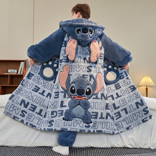 Jaetinwsinn coral fleece pajamas men's winter thickened velvet cartoon large size pajamas men's long flannel home clothes stitch 9264 pajamas + pants xl standard about 175cm weight 130-160jin jin is equal to 0.5 kg