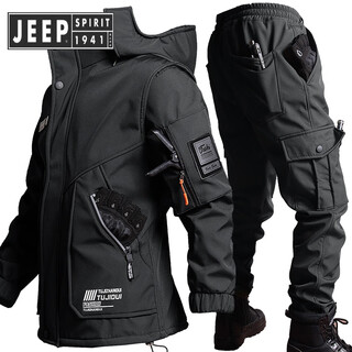 Jeep spirit jeep functional winter assault. men's tactical military hunting clothing outer suit workwear riding jacket anti-black xl 180 (150-165jin jin equals 0.5kg)