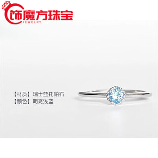Fat donglai quality tanzanite ring collection activity ring topaz female natural color silver summer welfare model 4mm swiss blue topaz small opening adjustable