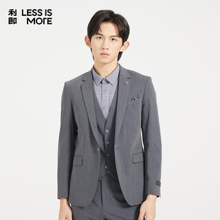 Lilang light fashion men's tr dark plaid new suit suit men's youth business commuting suit three-piece set blue gray 165a