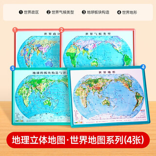 Time optical carved edition china map world map 3d three-dimensional concave-convex vertical wall sticker topographic map waterproof office home student map wall chart office study learning and teaching geography knowledge time optical geographical three-dimensional map world map series (4 photos)