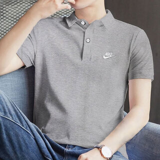 耐克（Nike）男装夏季新款运动上衣宽松舒适透气翻领POLO衫短袖休闲t恤衫 FN3895-063灰色 2XL