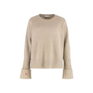 Tory burch women's sweater warm and comfortable light color daily commuting knitted simple beige one size | s