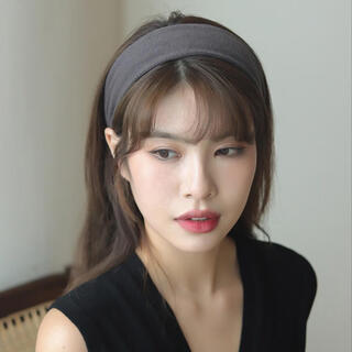 Xiao panda french retro wide-brimmed design headband for women to absorb sweat and wash face when going out for sports internet celebrity headband high-end wide-brimmed headband dark gray in stock