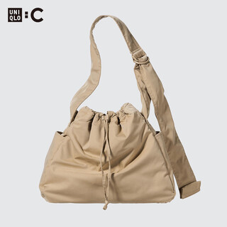 Uniqlo cooperation model/women's men's soft shoulder bag/25 autumn and winter new style 483802 32 dark beige one size fits all (39 20 34 cm)