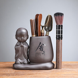 Yunhua tea ceremony six gentlemen purple clay tea set accessories tea table tea table brushes tea needles tea clips 6-piece set of tea making accessories insights - shede tea ceremony six gentlemen