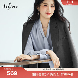 Eveli (eifini) jiang xin endorses single-breasted suit daily non-tight casual suit jacket for women 2025 autumn new style dark gray m 100-110jin jin equals 0.5 kg