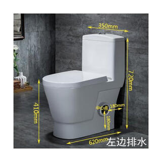 家用陶瓷墙排左右排直冲式抽水防臭大冲力马桶侧排坐便器坐厕 左排低配普通釉面-赠墙排管 其他/other
