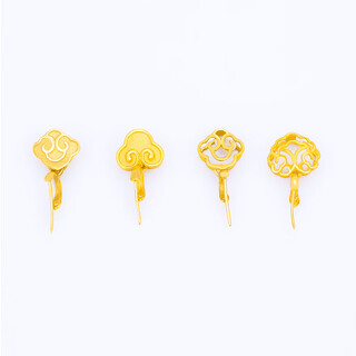 Ouyin 18k gold buckle retro exquisite small versatile buckle bean guanyin buddha jade pendant pendant pendant buckle exquisite and compact no. 1 18k gold k yellow oblique hole