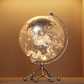 First sight of wine cabinet decorations, art, light luxury, high-end red wine racks, living room sideboards, tv cabinets, housewarming gifts, light luxury transparent globe ornaments, silver style + light strips