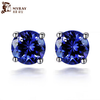 Millai jewelry 18k gold tanzanite earrings 2.12 carat 18k gold diamond earrings simple colorful treasure earrings customized