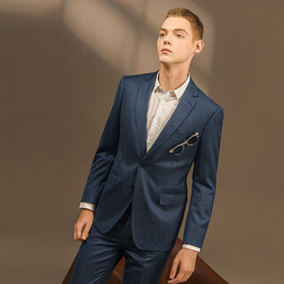 Guillaume de mons australian wool suit suit men's blue groom's knot wedding business light formal wear professional high-end suit three-piece suit blue top + pants 44 please note the size of the pants