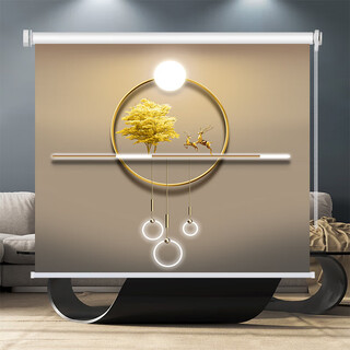 Zhouyu roller blinds blackout modern light luxury living room bedroom office sunshade heat insulation waterproof hand-operated lifting and punch-free curtains light luxury-01 recommended by the store manager thickened full blackout