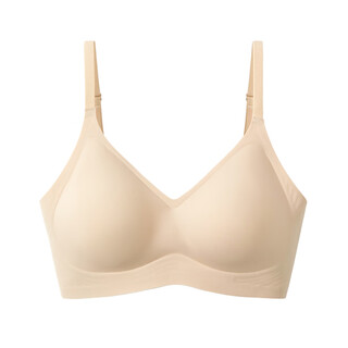 Haobo summer seamless comfortable bra for women without wire rims jelly strip soft support back buckle glossy bra dwb2402 skin color-dwb2402 l 165/90 (suitable for 80-85ab)