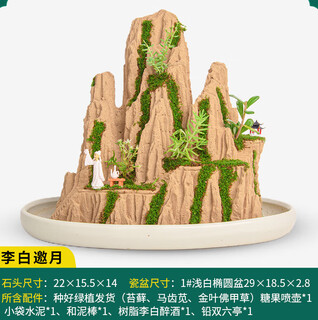Smvp boutique indoor natural absorbent stone landscaping water stone ornaments landscape bonsai flowing water rockery micro landscape li bai invites the moon (complete set)