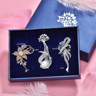 Quamer autumn and winter new one-week brooch set with swan niche temperament, elegant and exquisite corsage brooch a style