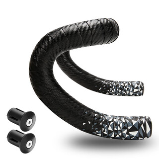 Baichao road bicycle gradient three-color handlebar anti-slip strap wear-resistant riding dead-fly breathable shock absorption carbon pattern black and white - free handlebar plug + sealing glue
