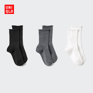 Uniqlo children's clothing girls' socks/3 pairs 25 autumn and winter new style 481384 09 black 2-4 years old /s/m/16 ~ 20 cm (kid)