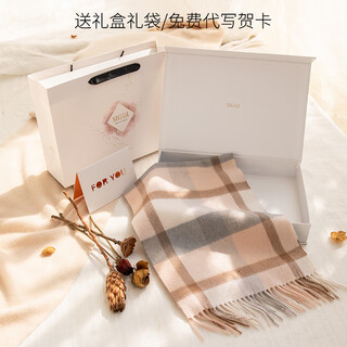 Siggi gift box cashmere scarf for women winter all-match scarf double-sided plaid thickened warm new year gift